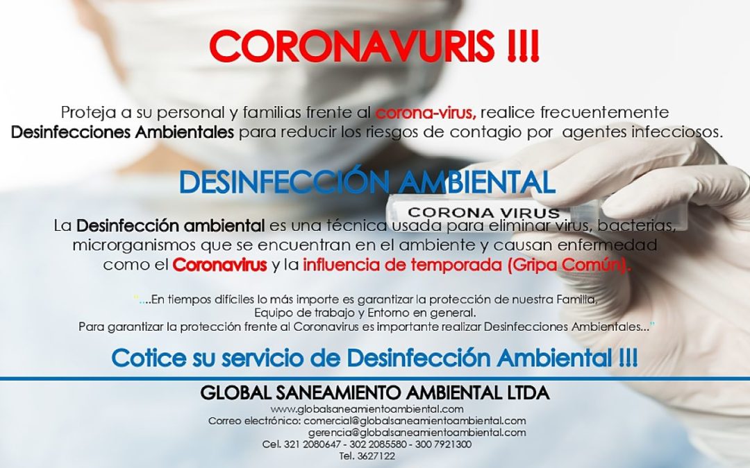 Desinfección Ambiental mitiga el impacto del CORONAVIRUS